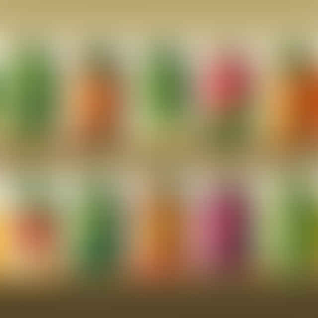 jars of pickled vegetables lined up on a pantry shelf