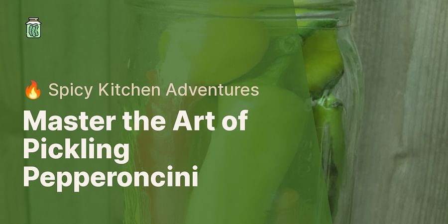 Master the Art of Pickling Pepperoncini - ๐ฅ Spicy Kitchen Adventures