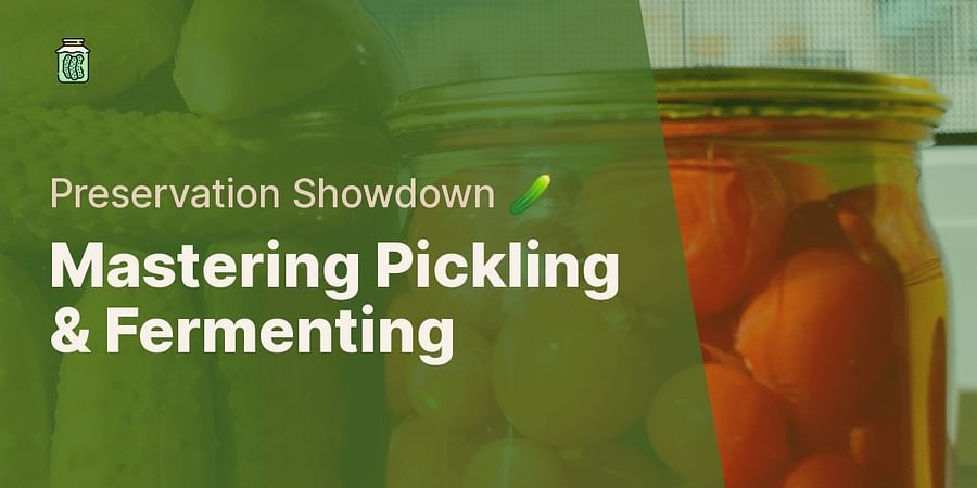 Mastering Pickling & Fermenting - Preservation Showdown ๐ฅ